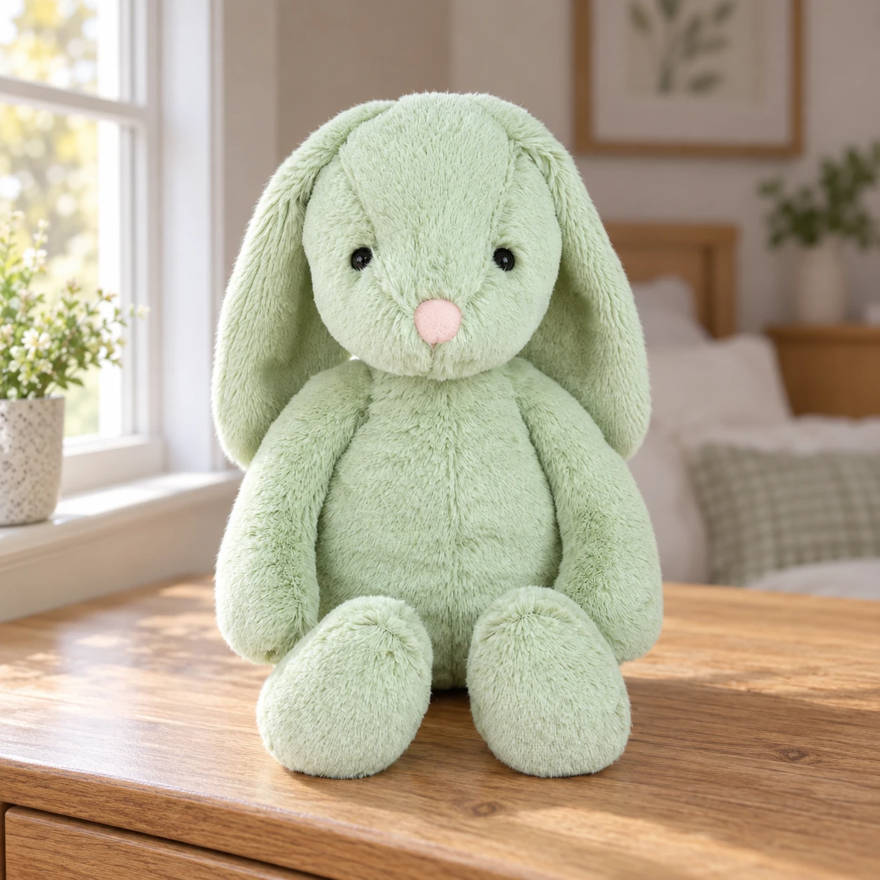 Chloe Mint Green Rabbit Plush with Long Floppy Ears