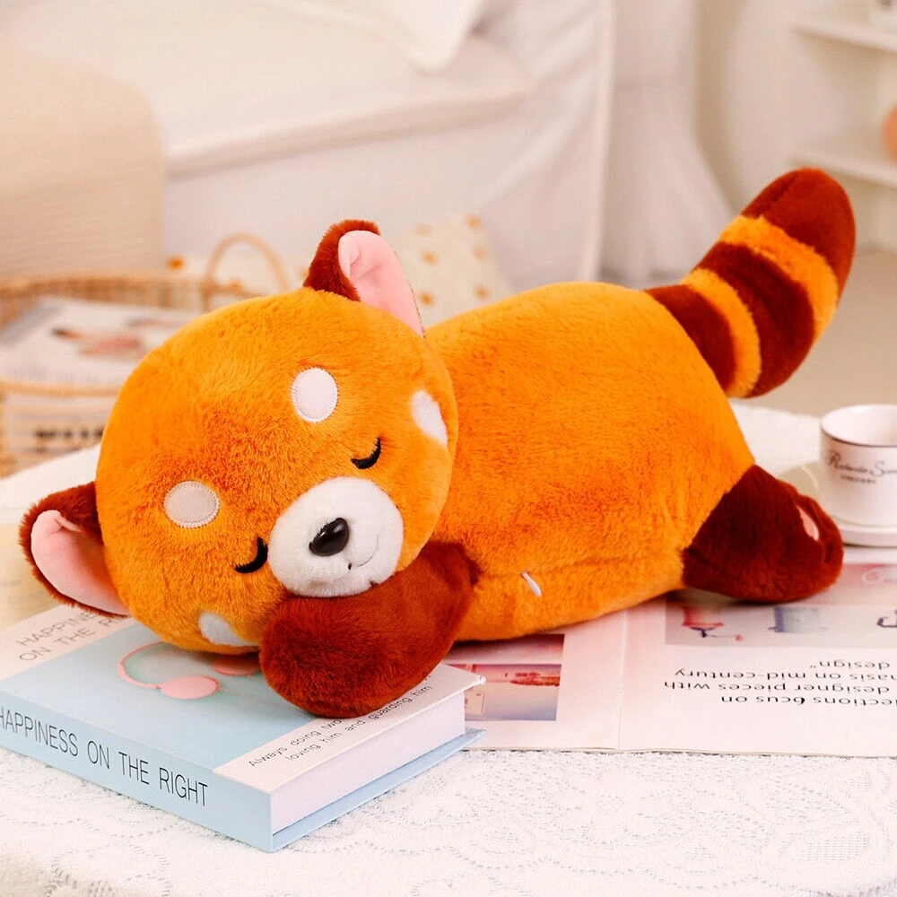Chai Red Panda Plush with Long Body and Striped Tail