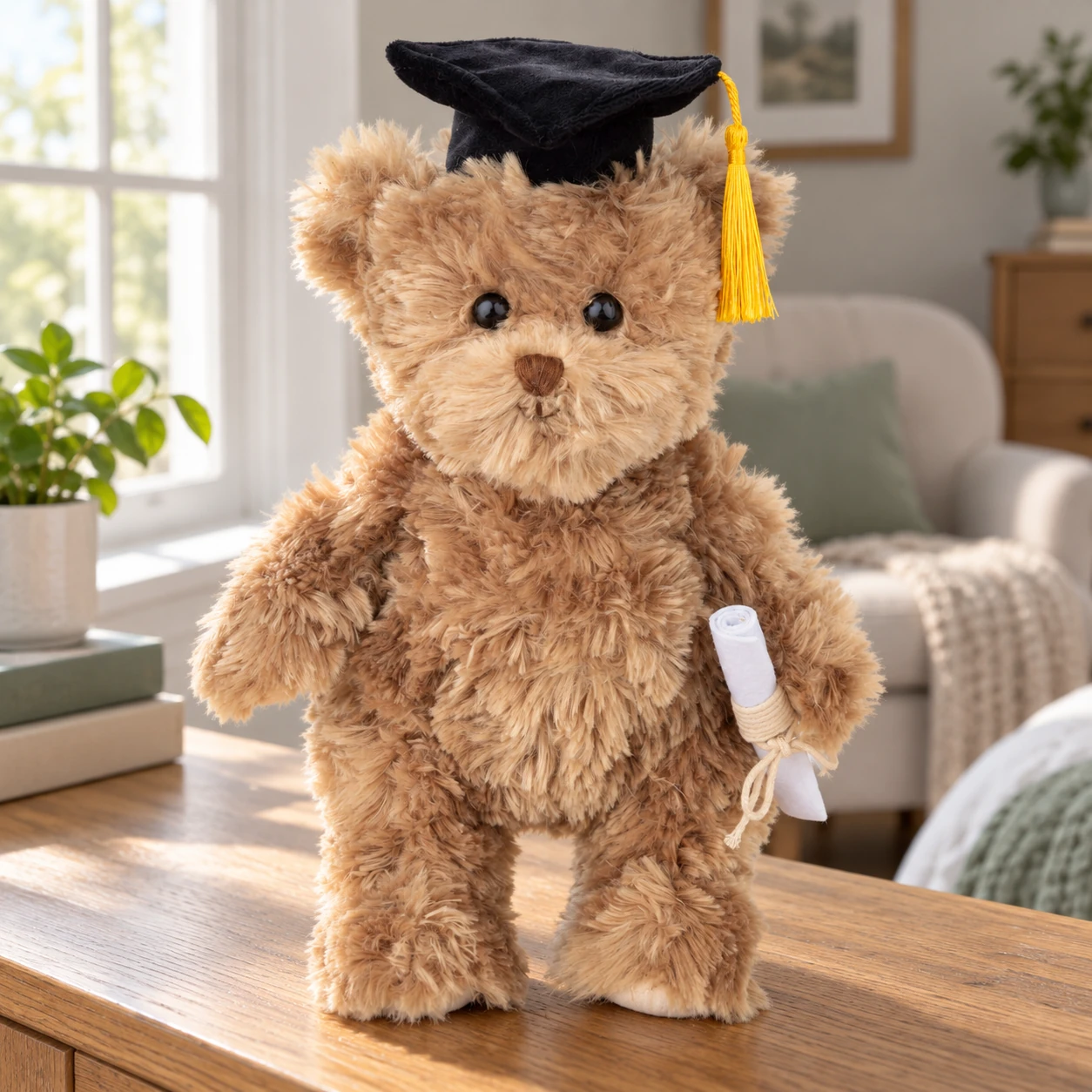 Graduate Teddy Bear with Cap, Tassel and Diploma