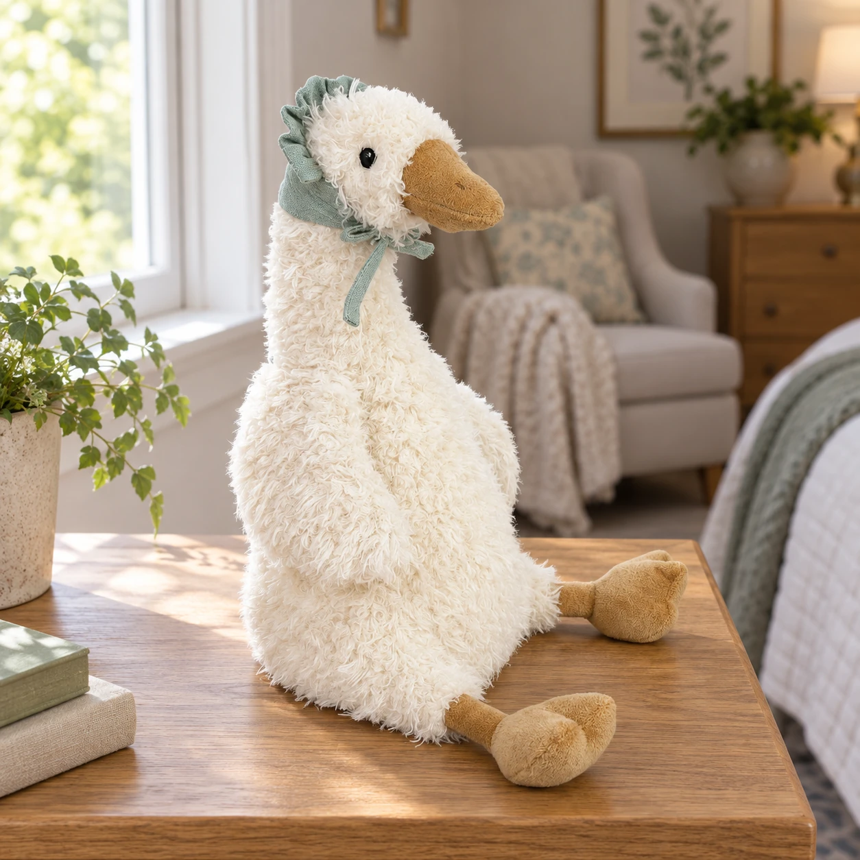 Greta Goose Plush with Long Neck and Soft Webbed Feet