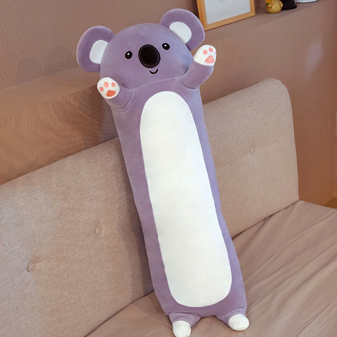 Long Panda or Koala Plush Pillow with Raised Paws