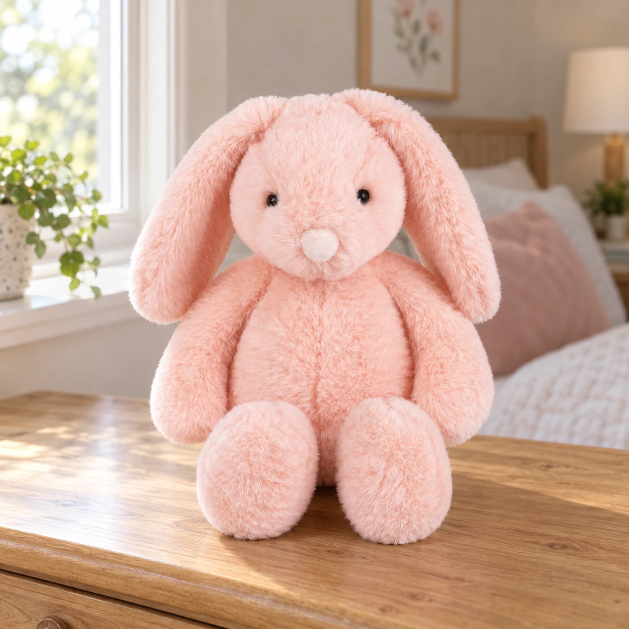 Apricot Pink Rabbit Plush with Long Floppy Ears