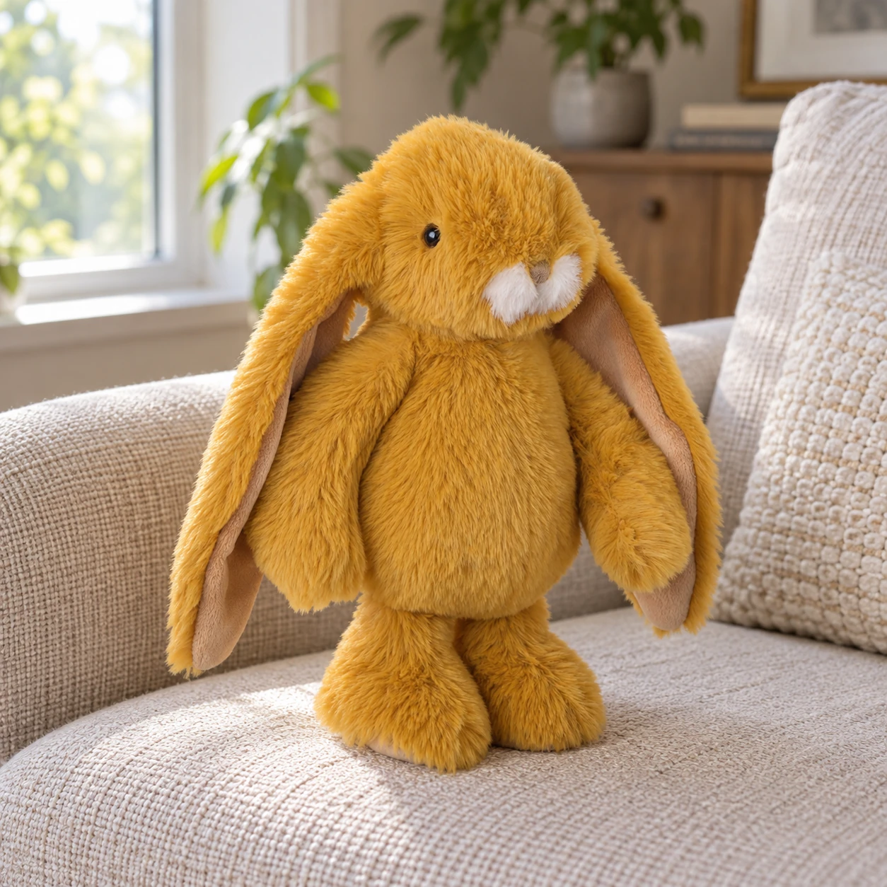 Junior Kanini Saffron Rabbit Plush with Floppy Ears