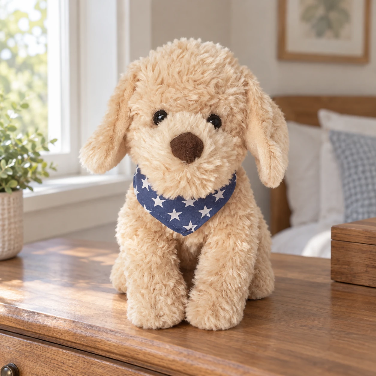Bentley Goldendoodle Plush with Blue Star Bandana