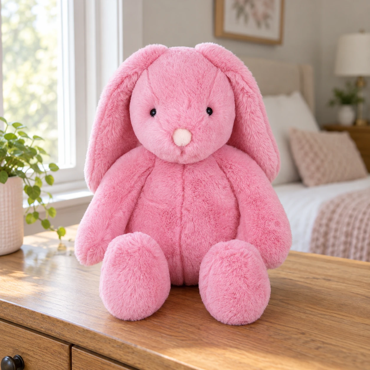 Blossom Pink Rabbit Plush with Long Floppy Ears