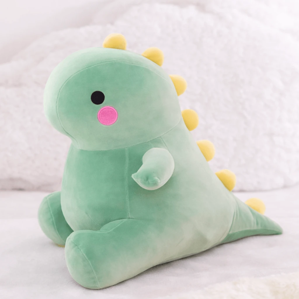 Dinosaur Plush with Back Spikes and Embroidered Cheeks