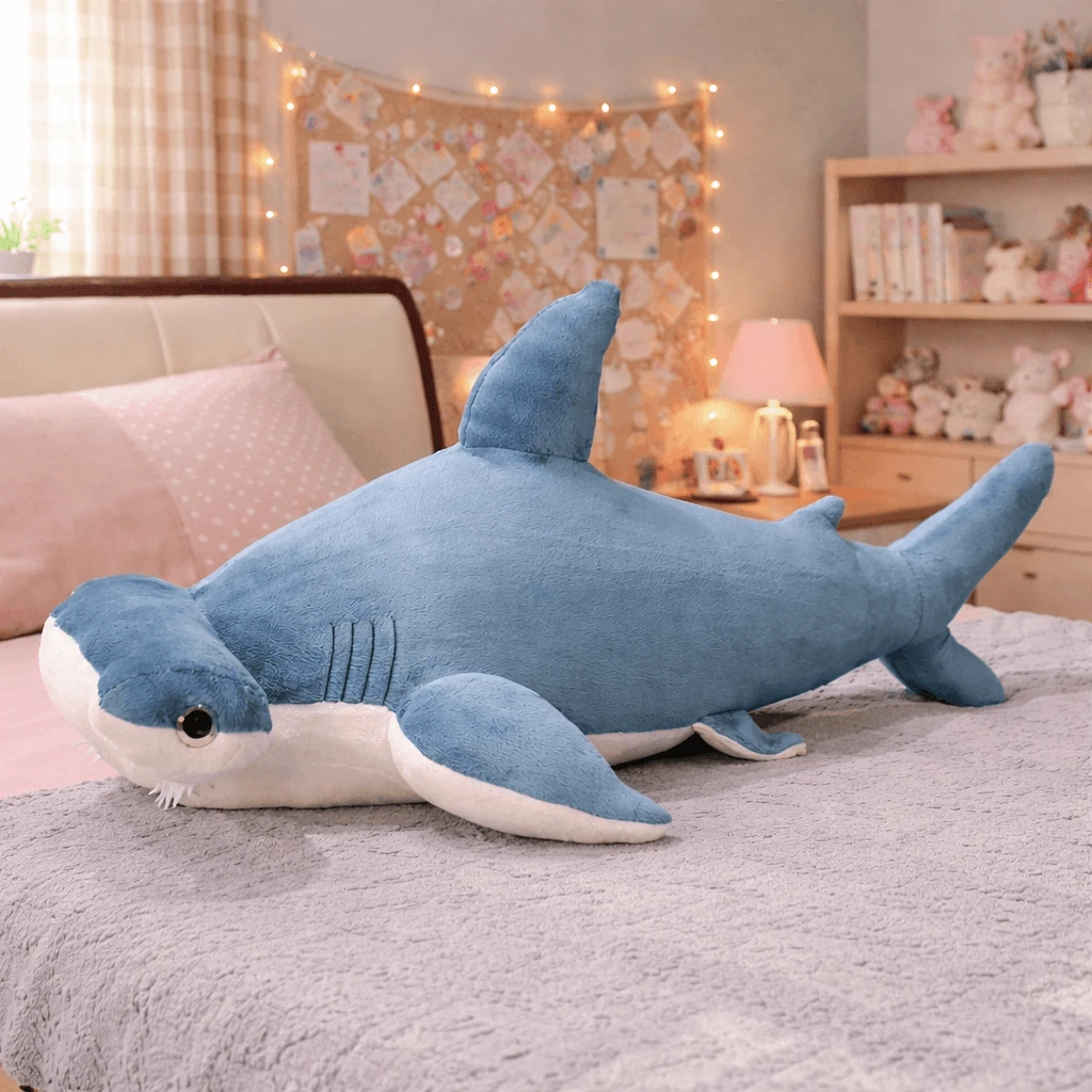 Sea Animal Plush in Whale or Hammerhead Shark Designs