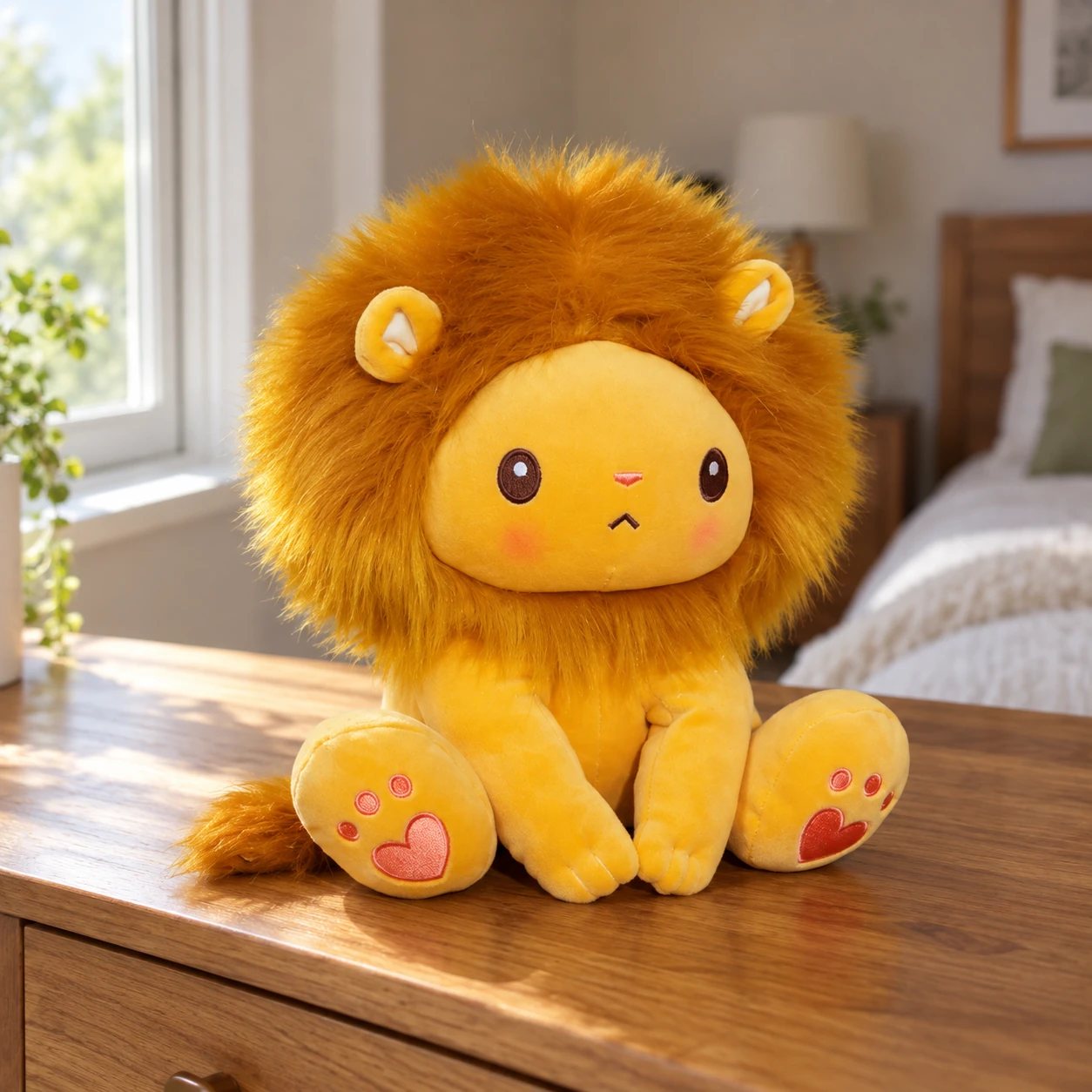 Leo Lion Plush with Full Mane and Soft Rounded Paws