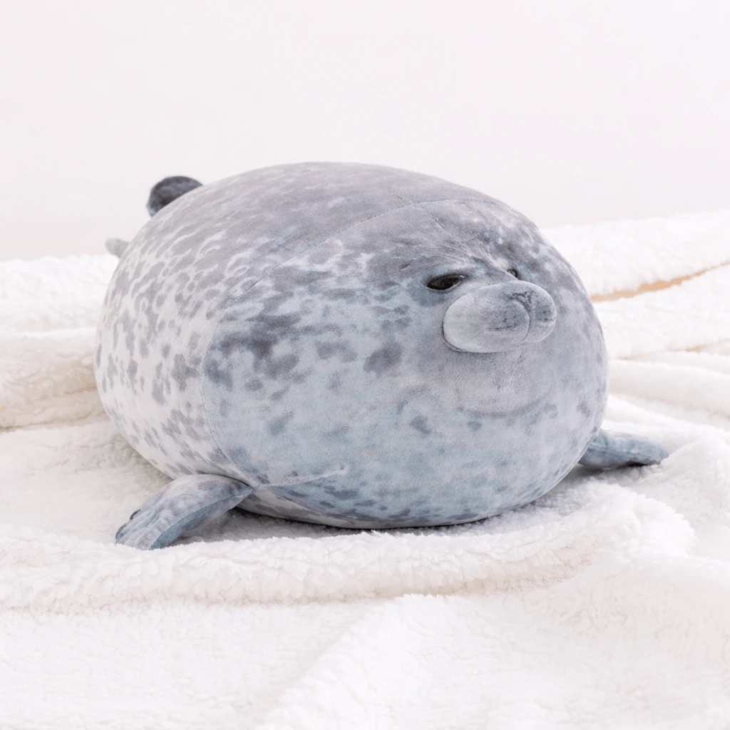 Chubby Seal Plush with Mottled Coat and Soft Flippers