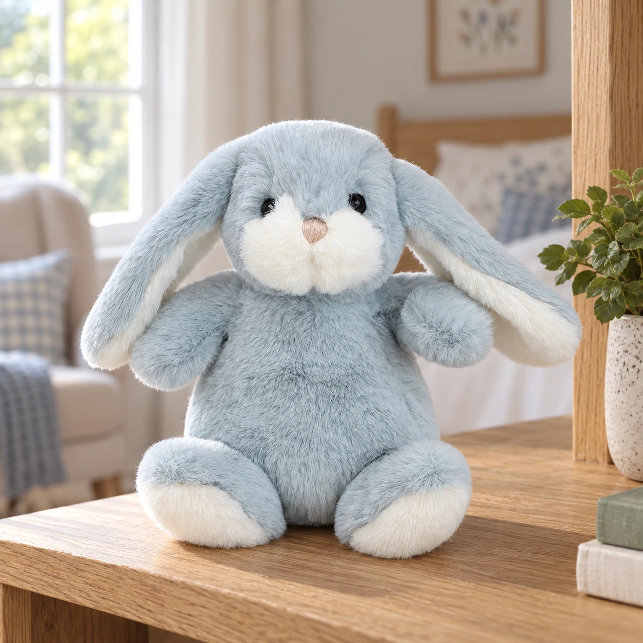 Bun Bun Rabbit Plush with Floppy Ears and White Belly
