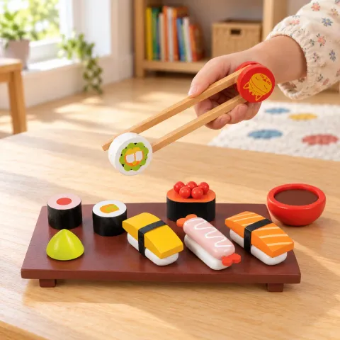 Wooden Pretend Sushi Set