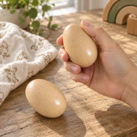 Wooden Egg Shaker Pair