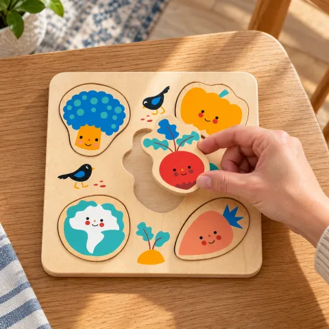 Wooden Vegetable Shape Puzzle