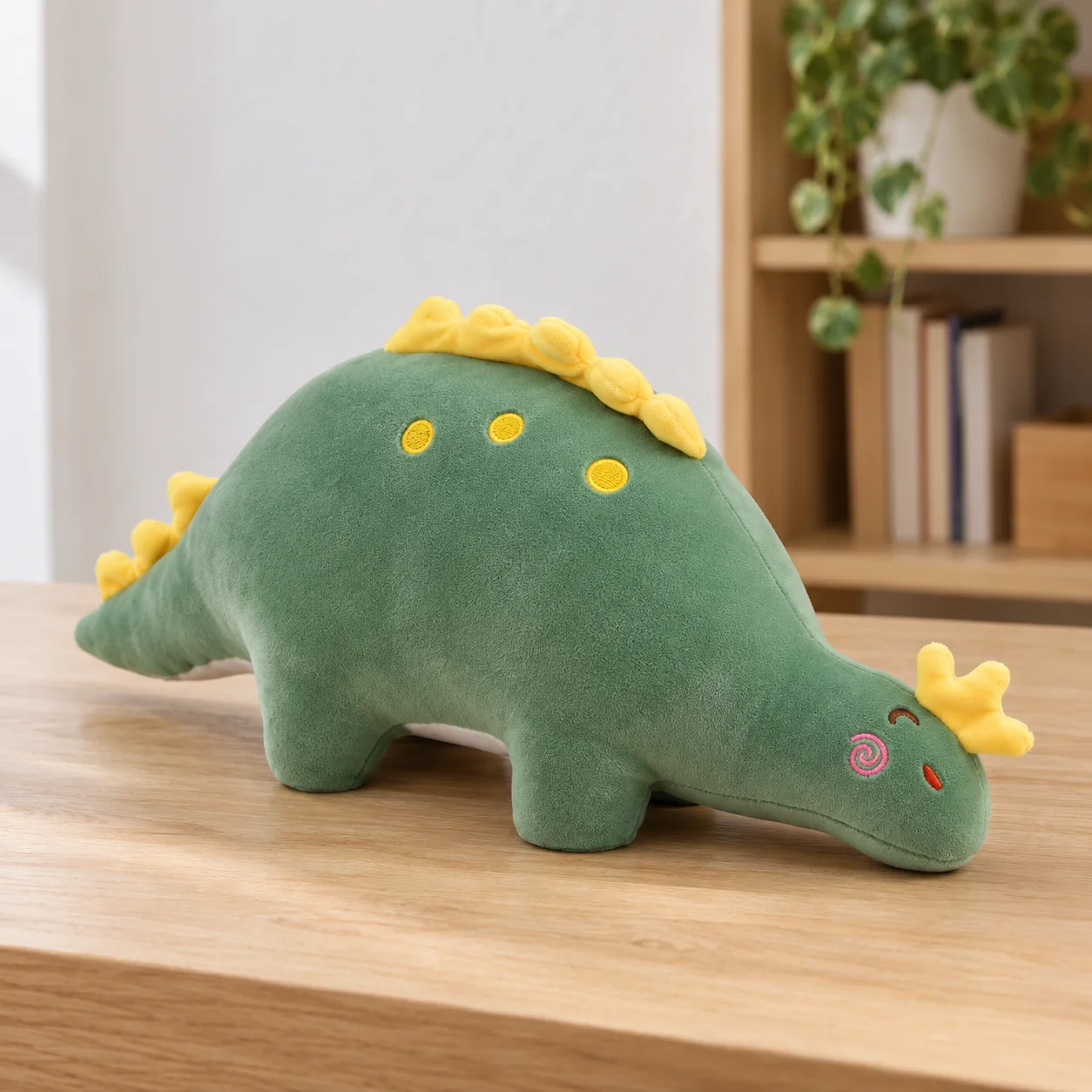 Dottie Dinosaur Plush — Green - 30 cm, lead view