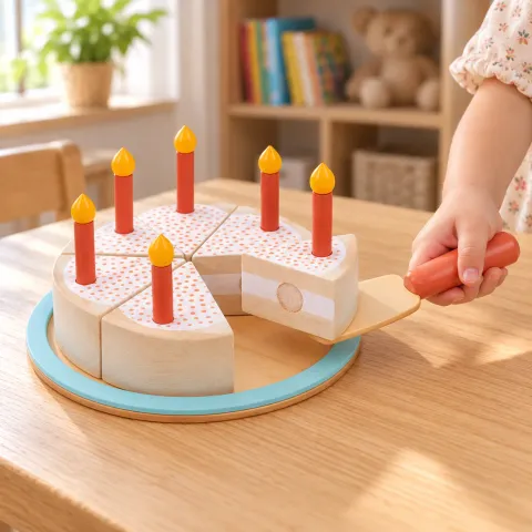 Wooden Birthday Cake Set