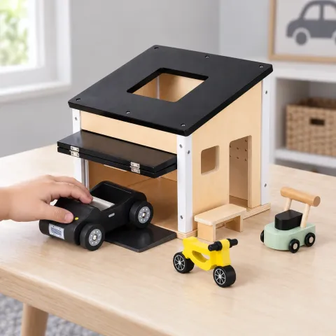 Wooden Dollhouse Garage