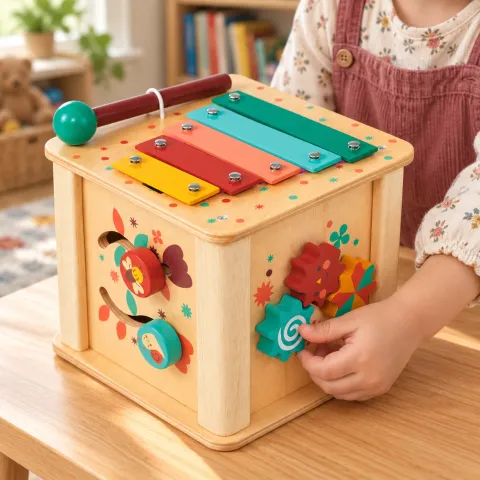 Wooden Activity Cube