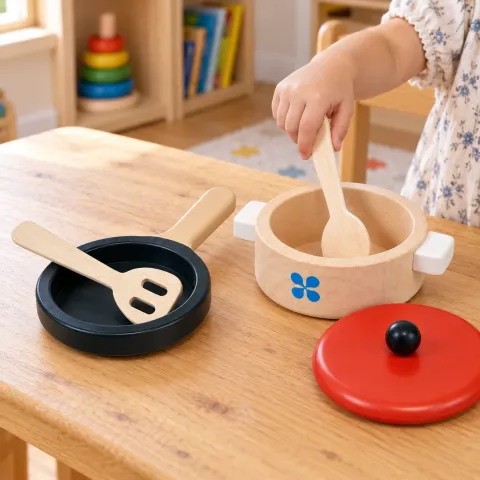 Wooden Pretend Cookware Set