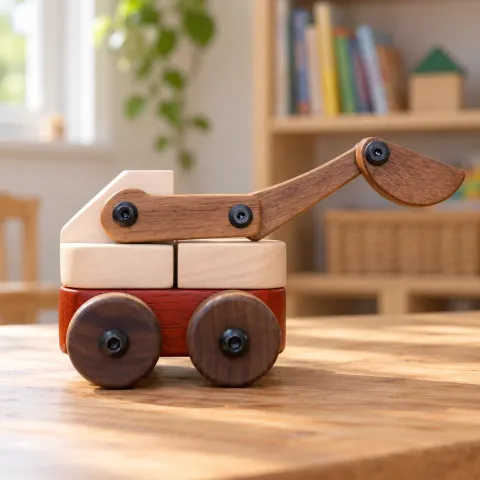 Wooden Excavator Toy