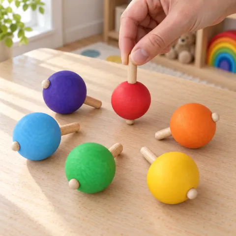 Wooden Spinning Tops