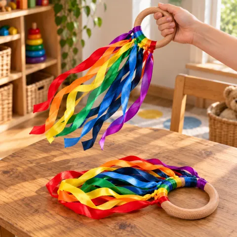 Rainbow Ribbon Ring Pair