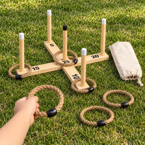 Wooden Ring Toss Set
