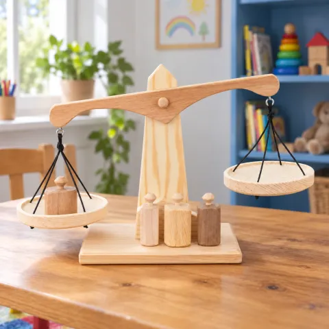 Wooden Four Weight Balance