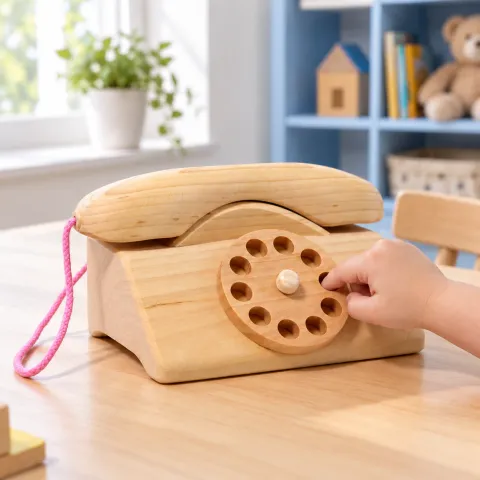 Natural Rotary Play Telephone